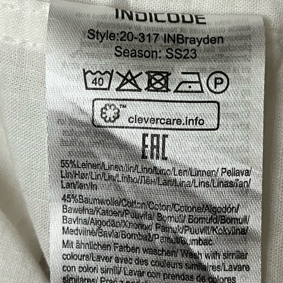 INDICODE INGlobe White Linen Blend Mens Shirts XL beach Preppy Modest Mature - Picture 5 of 7